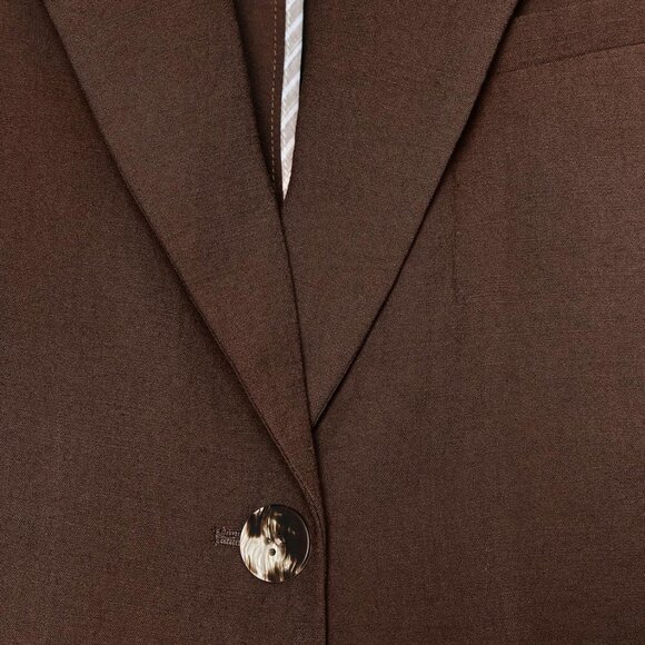 Zara CROPPED SHORT SLEEVE BLAZER, brown, XS - Picture 3 of 5